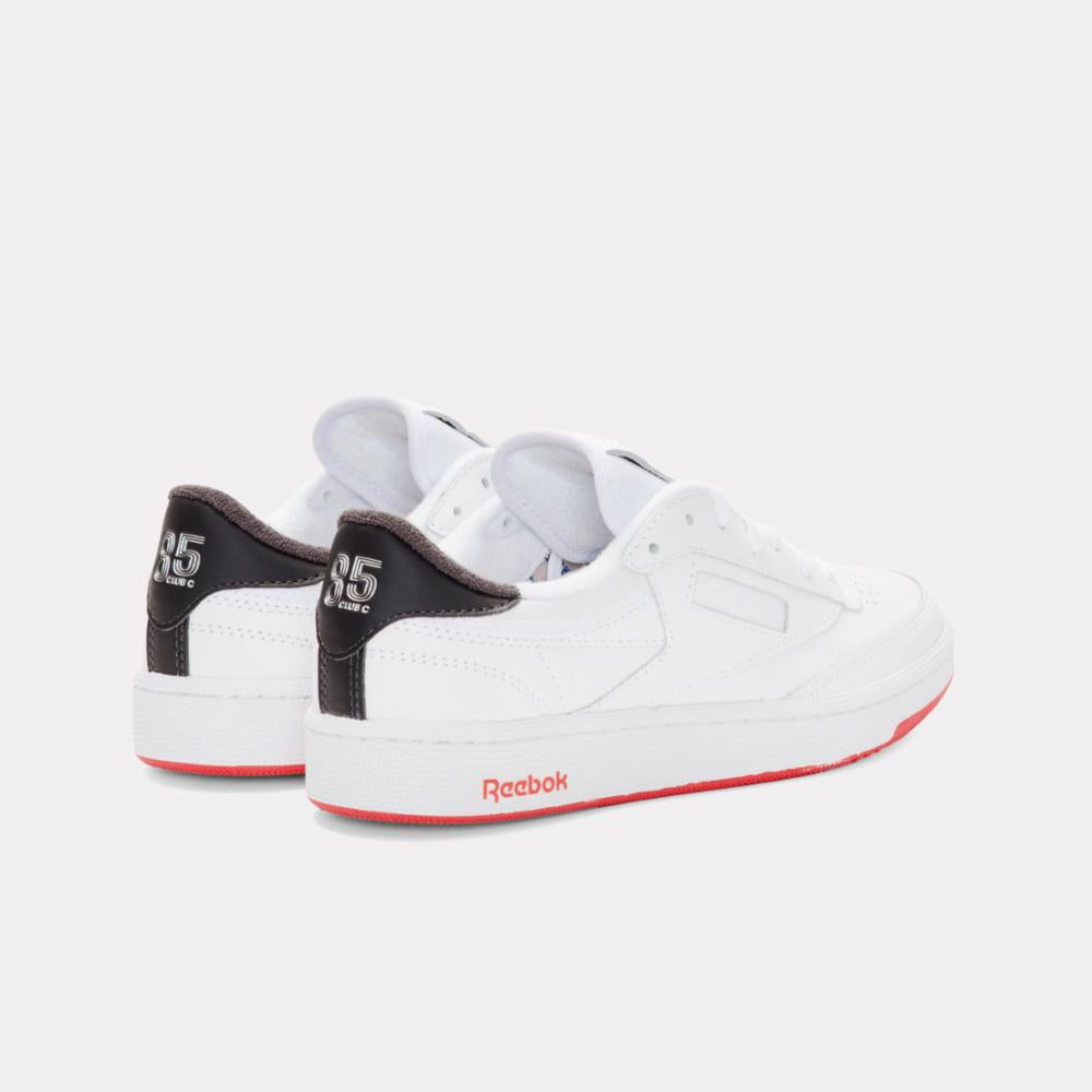 Reebok Footwear Men Club C 85 Vintage Shoes - 40th Anniversary WHITE/ENERGYRED/WASHEDBLACK