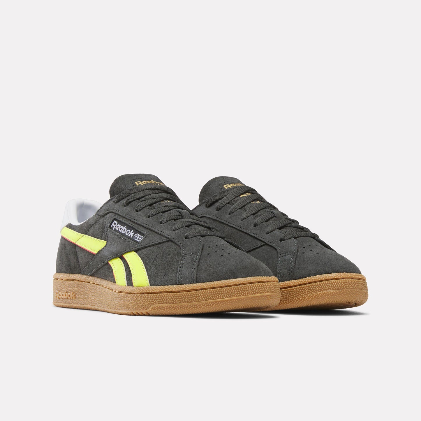 Reebok Footwear Men Club C Grounds UK Shoes BLACK/ELECTRICYELLOW/GUM