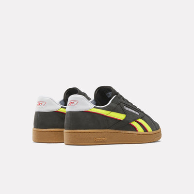 Reebok Footwear Men Club C Grounds UK Shoes BLACK/ELECTRICYELLOW/GUM