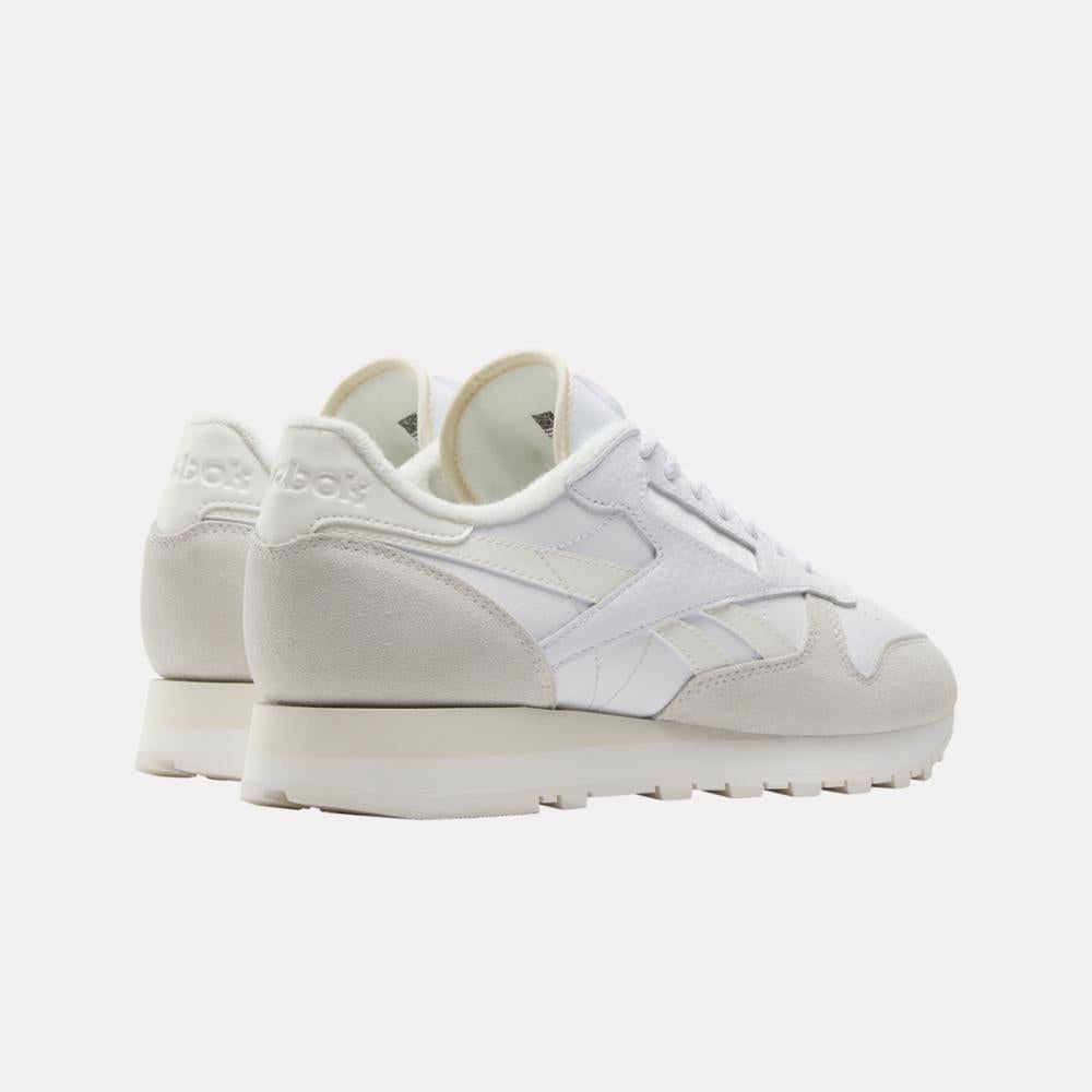 Reebok Footwear Men Classic Leather Shoes WHITE/CHALK/BARELY GREY