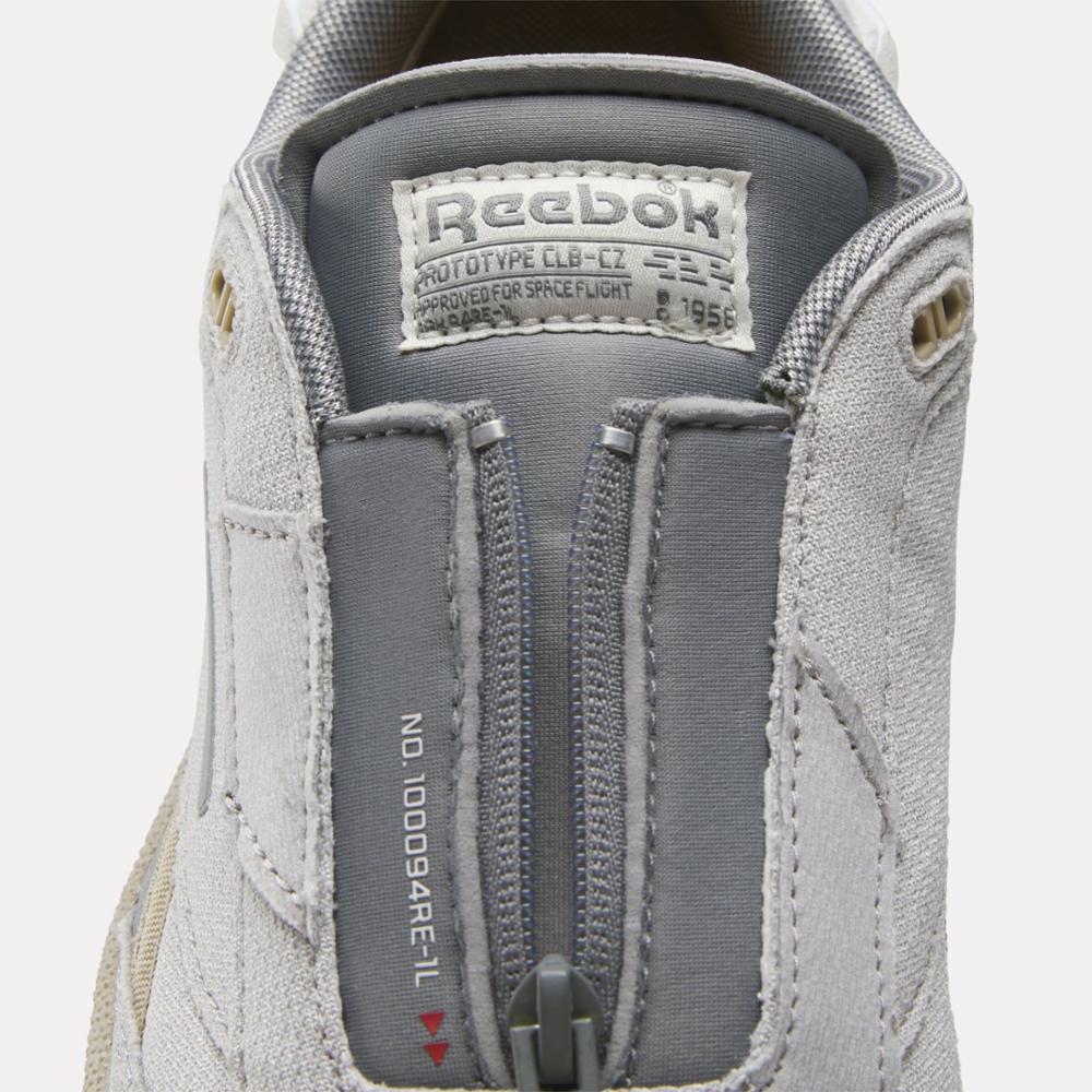 Reebok Footwear Men Reebok x NASA Club C 85 Zip Shoes GREY/GREY/TAN