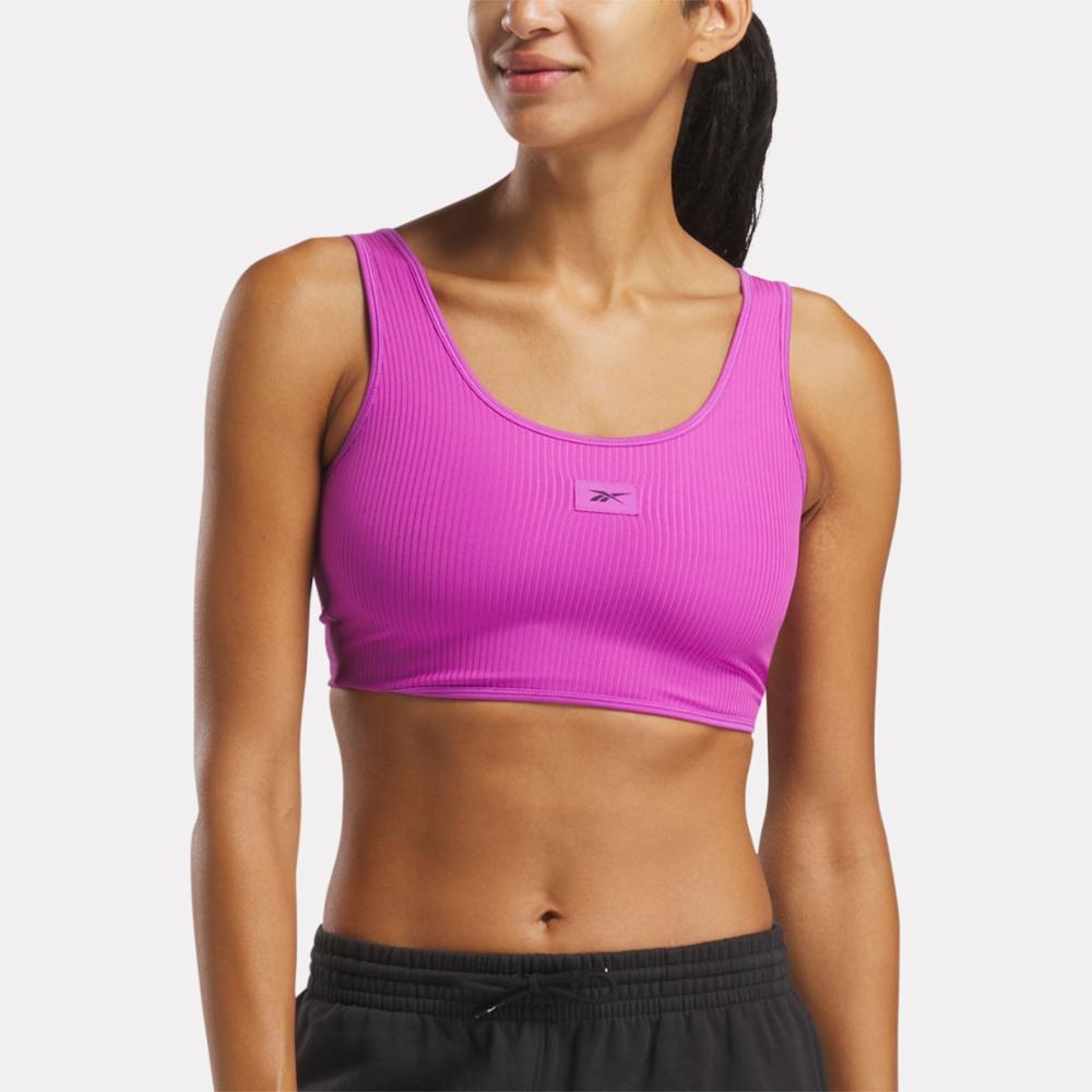 Reebok Apparel Women Rib Multi-Way Bralette PURPLE RAVE