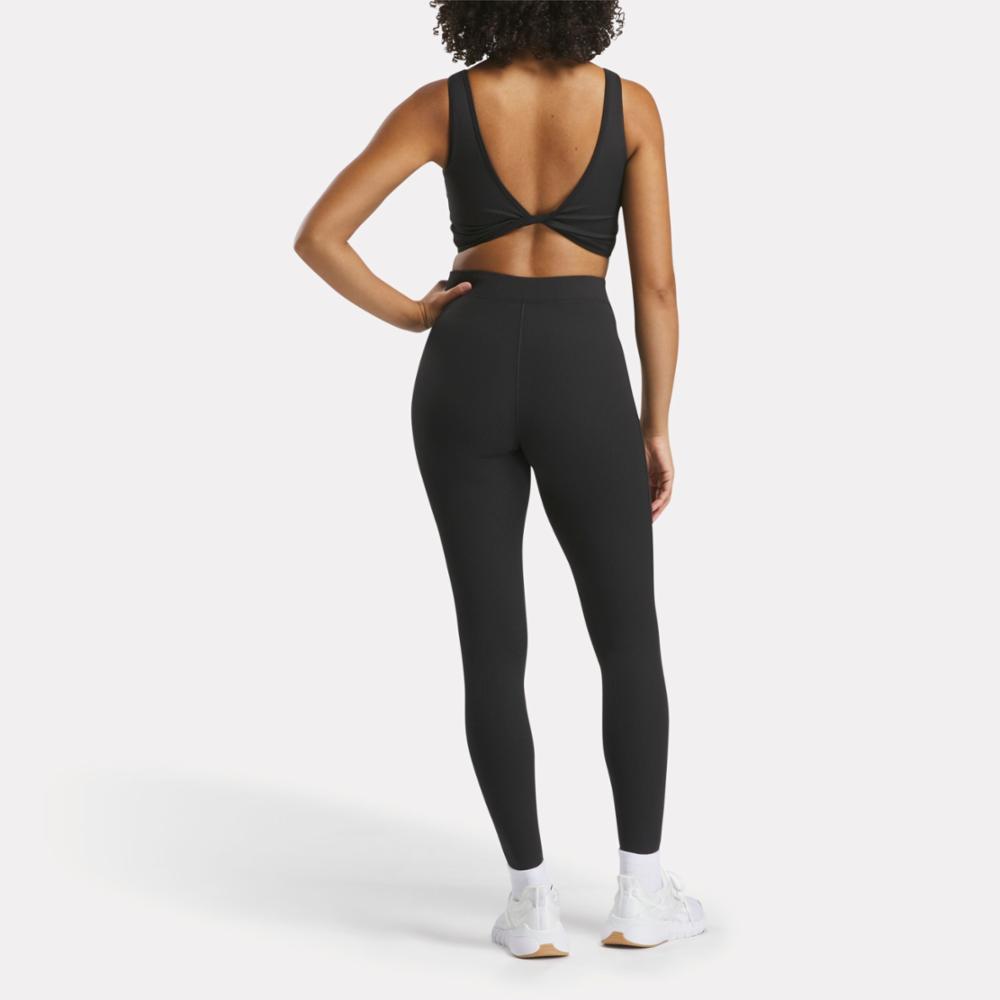 Reebok Apparel Women Rib Stirrup Leggings BLACK