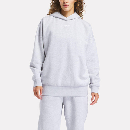 Reebok Apparel Women Lux Oversized Hoodie LIGHT GREY HEATHER