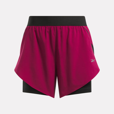 Reebok Apparel Women 2-in-1 Running Shorts VERY BERRY