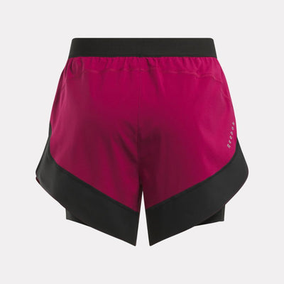Reebok Apparel Women 2-in-1 Running Shorts VERY BERRY