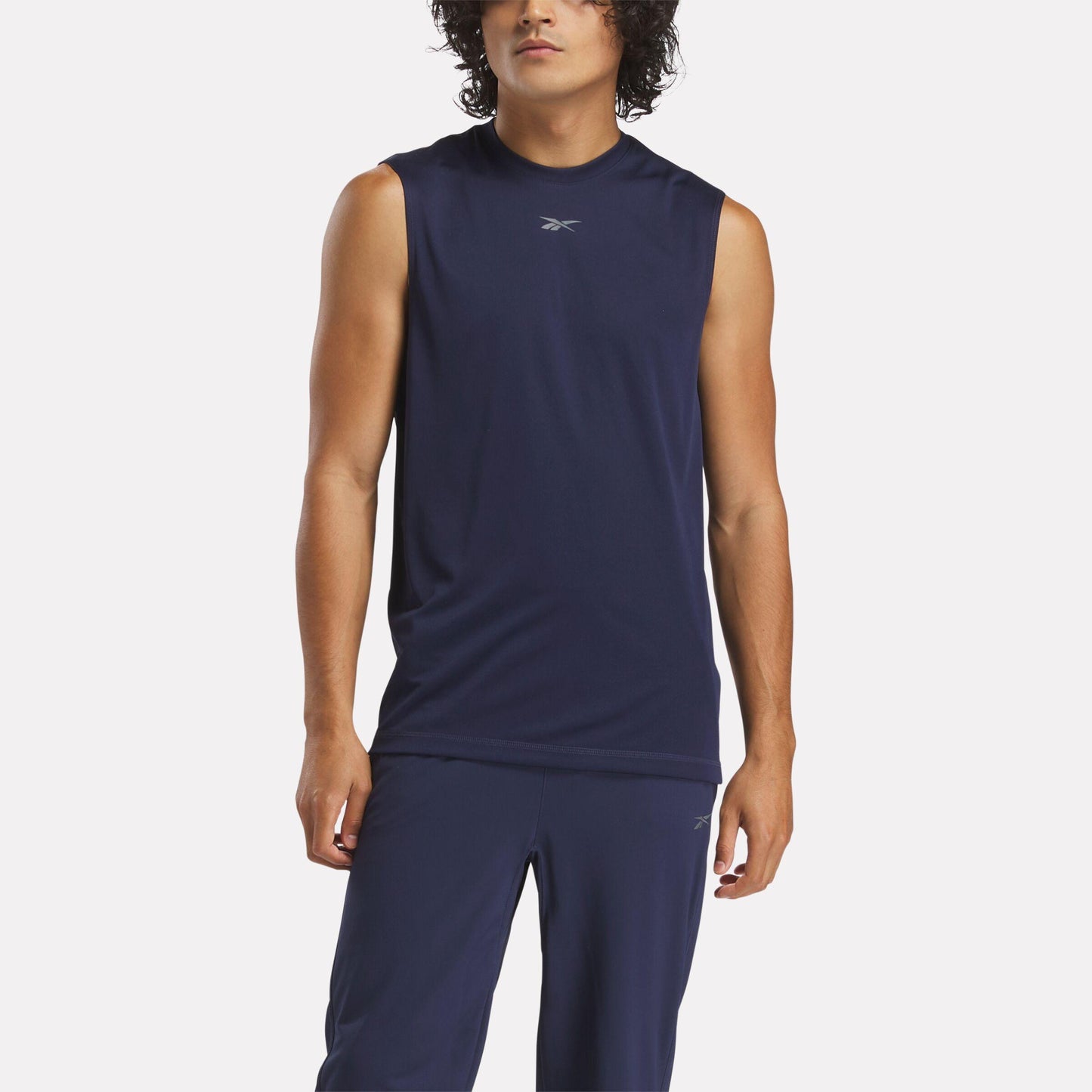 Reebok Apparel Men Training Sleeveless Tech T-Shirt VECTOR NAVY