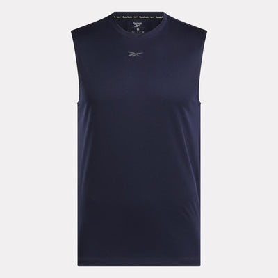 Reebok Apparel Men Training Sleeveless Tech T-Shirt VECTOR NAVY