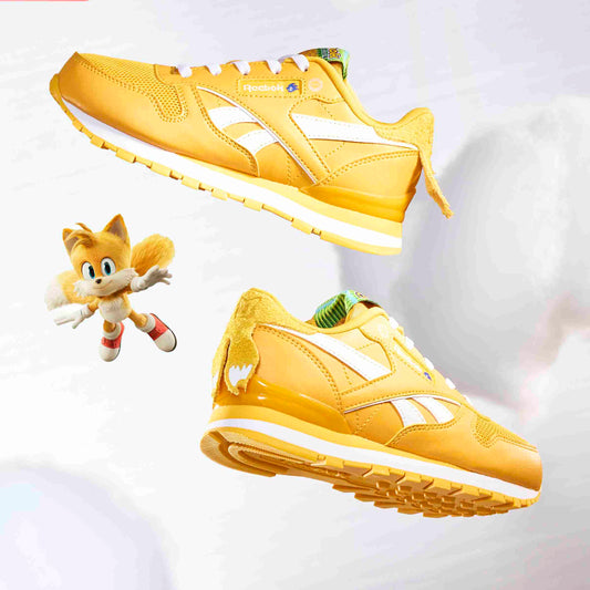 Reebok Footwear Kids Reebok x Sonic Classic Leather Step 'N' Flash Shoes - Preschool GOLD/WHITE/GOLD