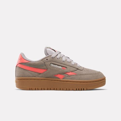 Reebok Footwear Women Club C Double Revenge Shoes GRITTY GREY/SUNSET CORAL/GUM