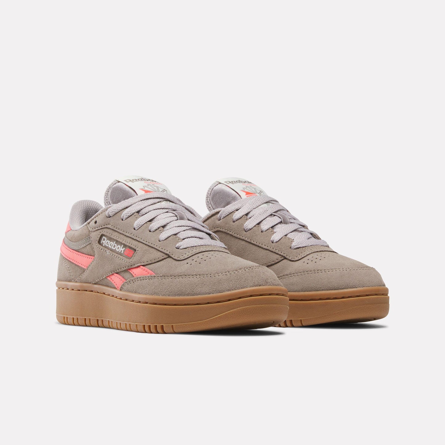 Reebok Footwear Women Club C Double Revenge Shoes GRITTY GREY/SUNSET CORAL/GUM