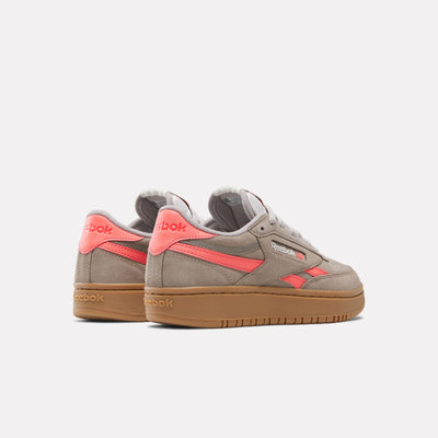 Reebok Footwear Women Club C Double Revenge Shoes GRITTY GREY/SUNSET CORAL/GUM