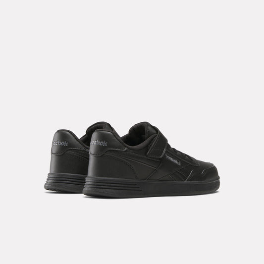 REEBOK FOOTWEAR KIDS Court Advance Elastic & Top Strap Shoes - Pre-School BLACK/BLACK/BLACK
