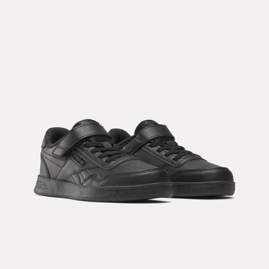 REEBOK FOOTWEAR KIDS Court Advance Elastic & Top Strap Shoes - Pre-School BLACK/BLACK/BLACK