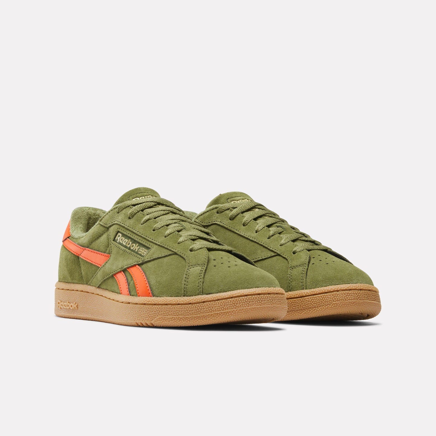 Reebok Footwear Men Club C Grounds UK Shoes DEEPOLIVE/PUMPORANGE/GUM