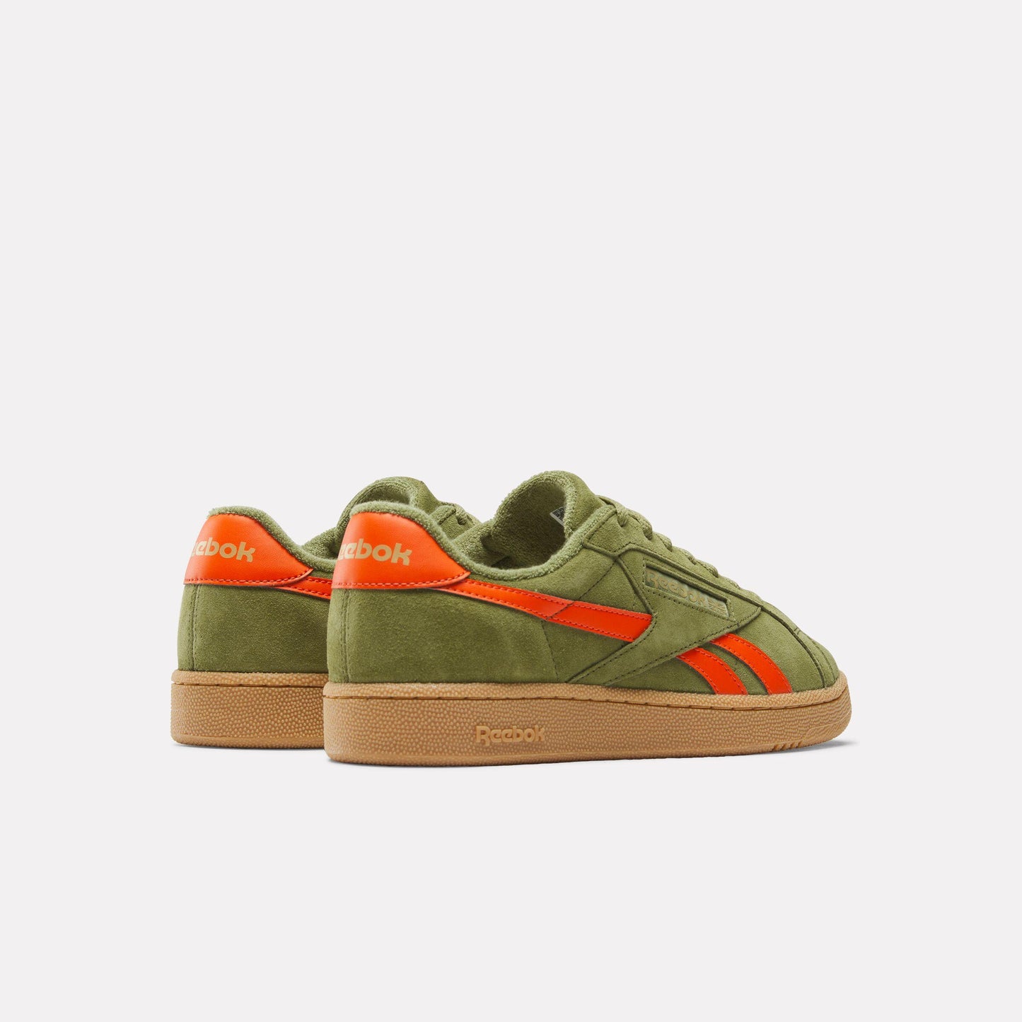 Reebok Footwear Men Club C Grounds UK Shoes DEEPOLIVE/PUMPORANGE/GUM