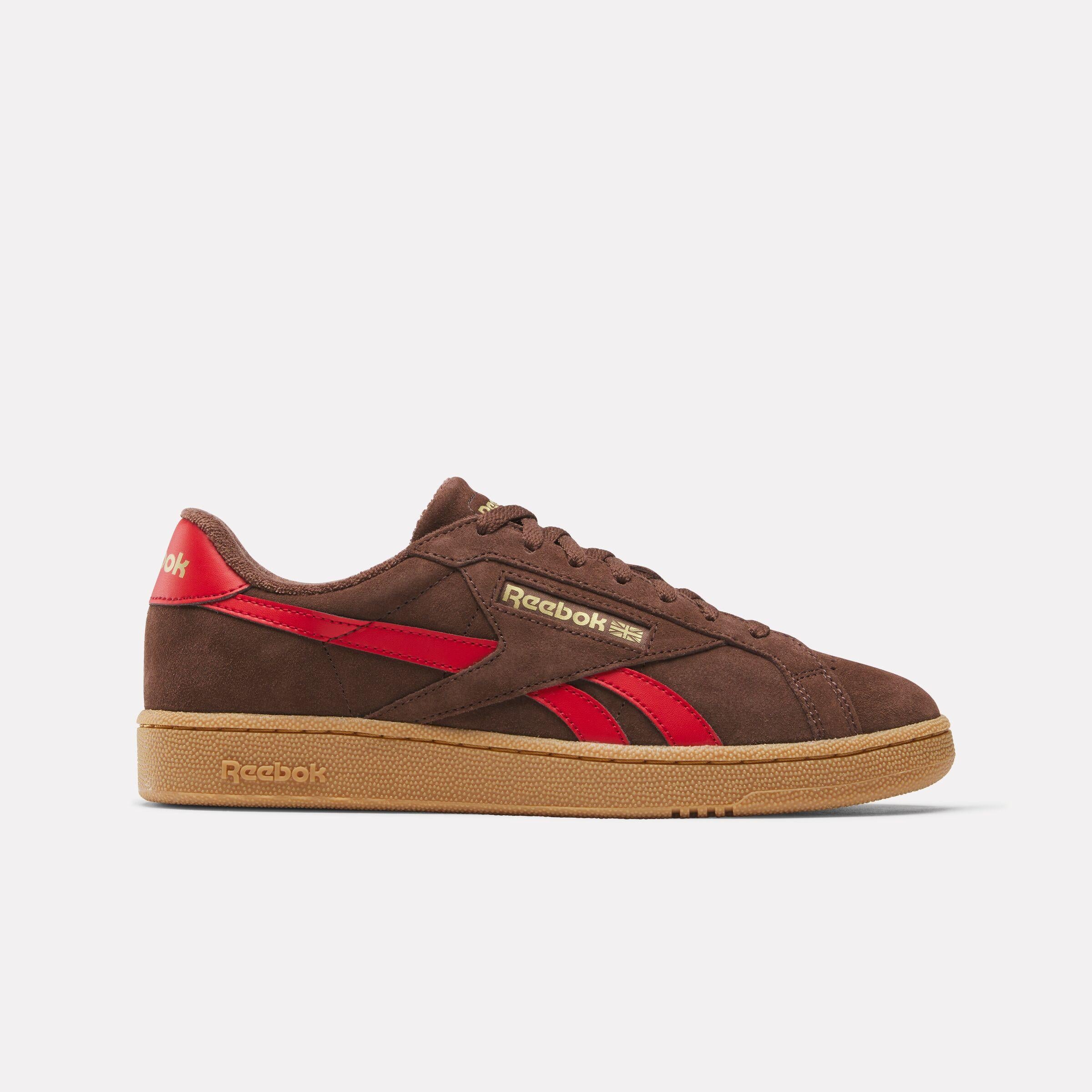 Reebok Footwear Men Club C Grounds UK Shoes CAMPUSBROWN/VECTORRED/GUM ...