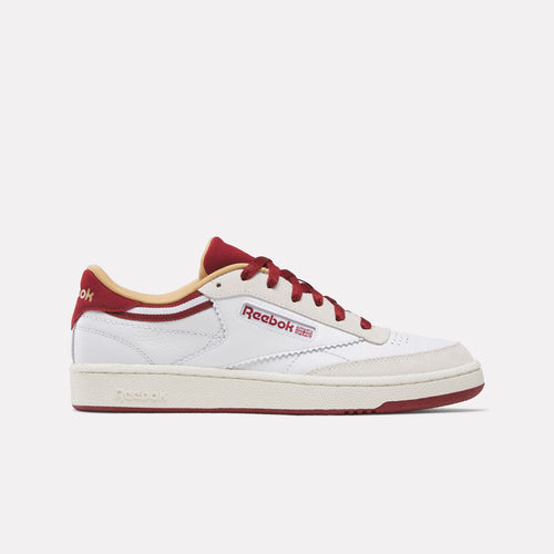REEBOK FOOTWEAR UNISEX Club C 85 Shoes WHITE/RETRORED/CHALK
