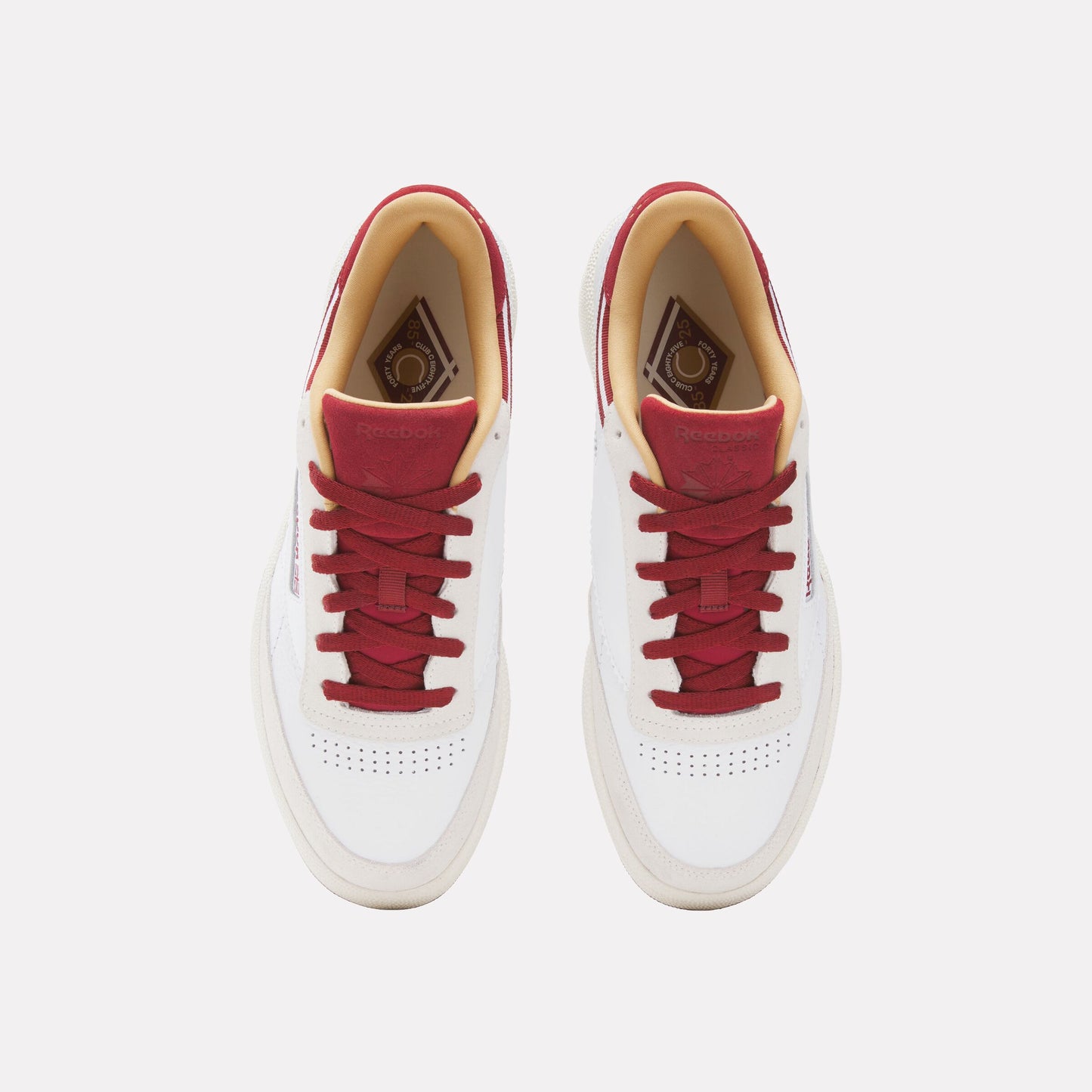 REEBOK FOOTWEAR UNISEX Club C 85 Shoes WHITE/RETRORED/CHALK