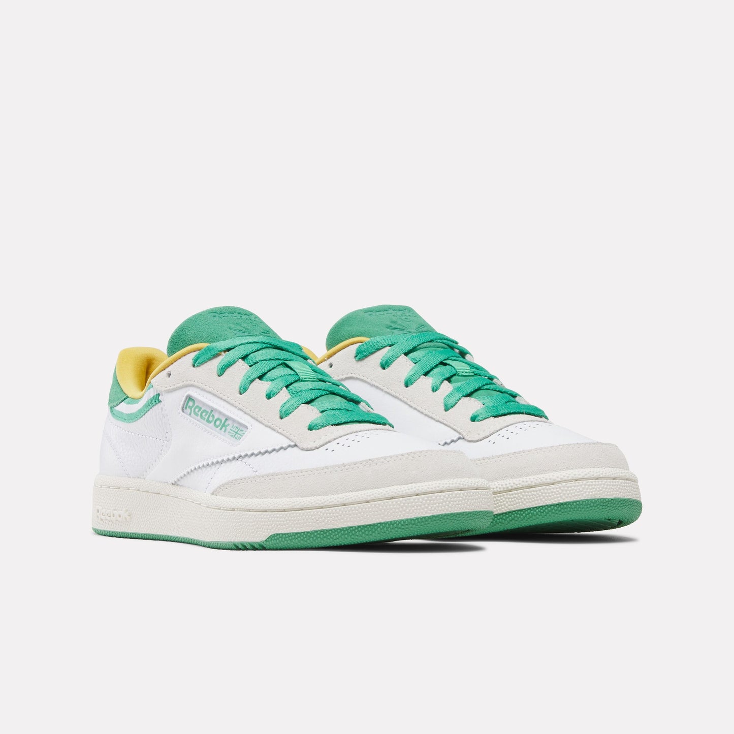 REEBOK FOOTWEAR UNISEX Club C 85 Shoes WHITE/UPGRADEGREEN/CHALK