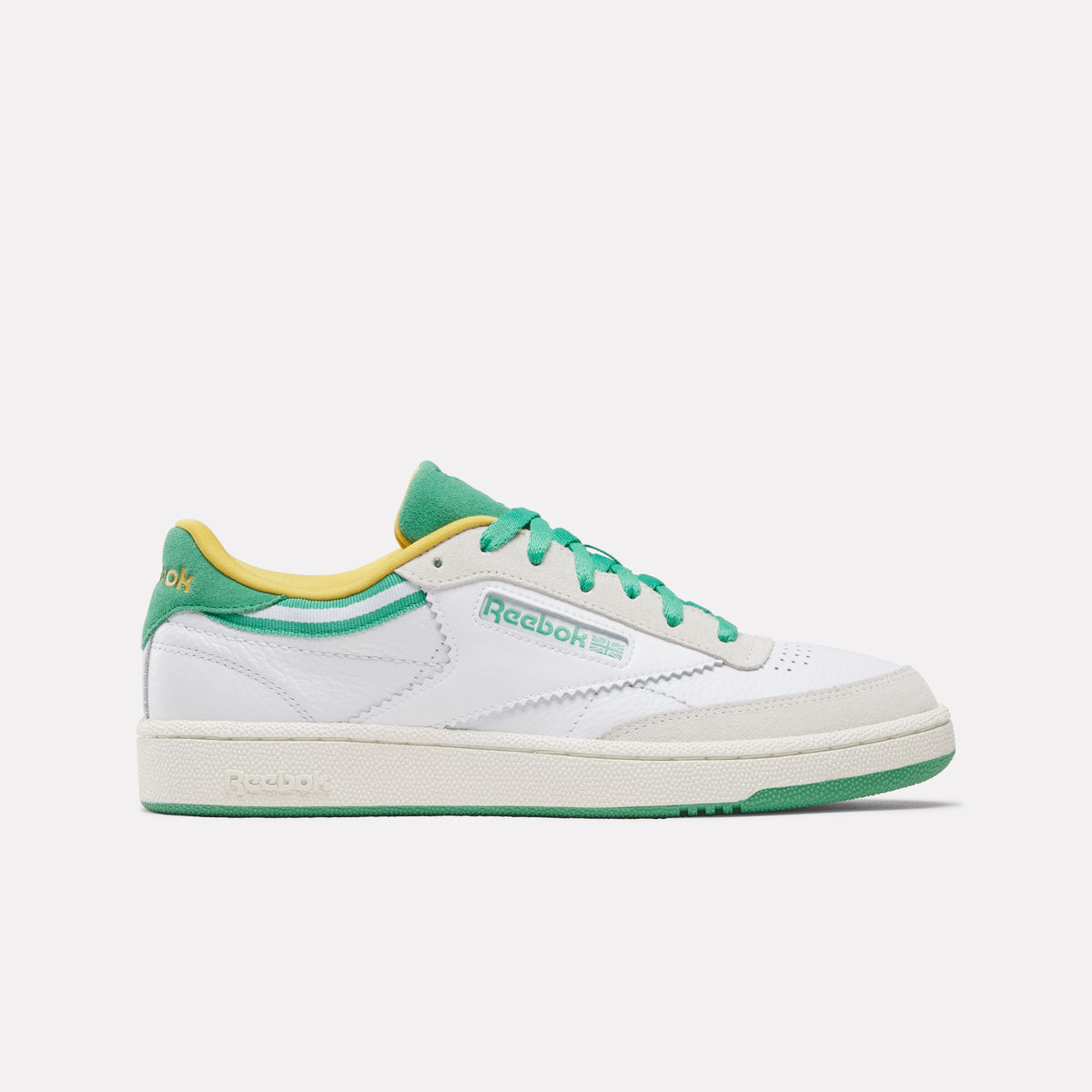 REEBOK FOOTWEAR UNISEX Club C 85 Shoes WHITE/UPGRADEGREEN/CHALK