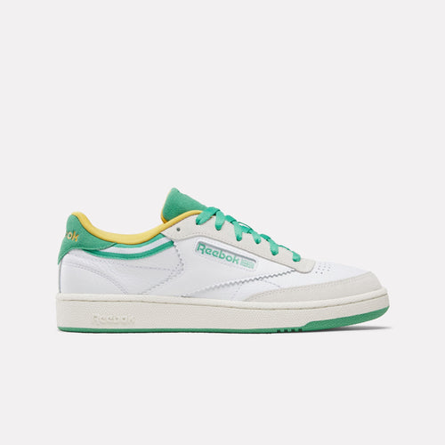 REEBOK FOOTWEAR UNISEX Club C 85 Shoes WHITE/UPGRADEGREEN/CHALK