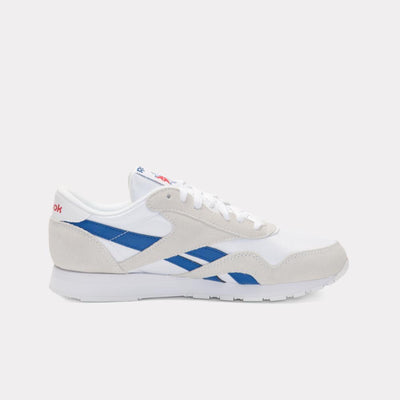 Reebok Footwear Men Classic Nylon Shoes WHITE/VECTOR BLUE/VECTOR RED