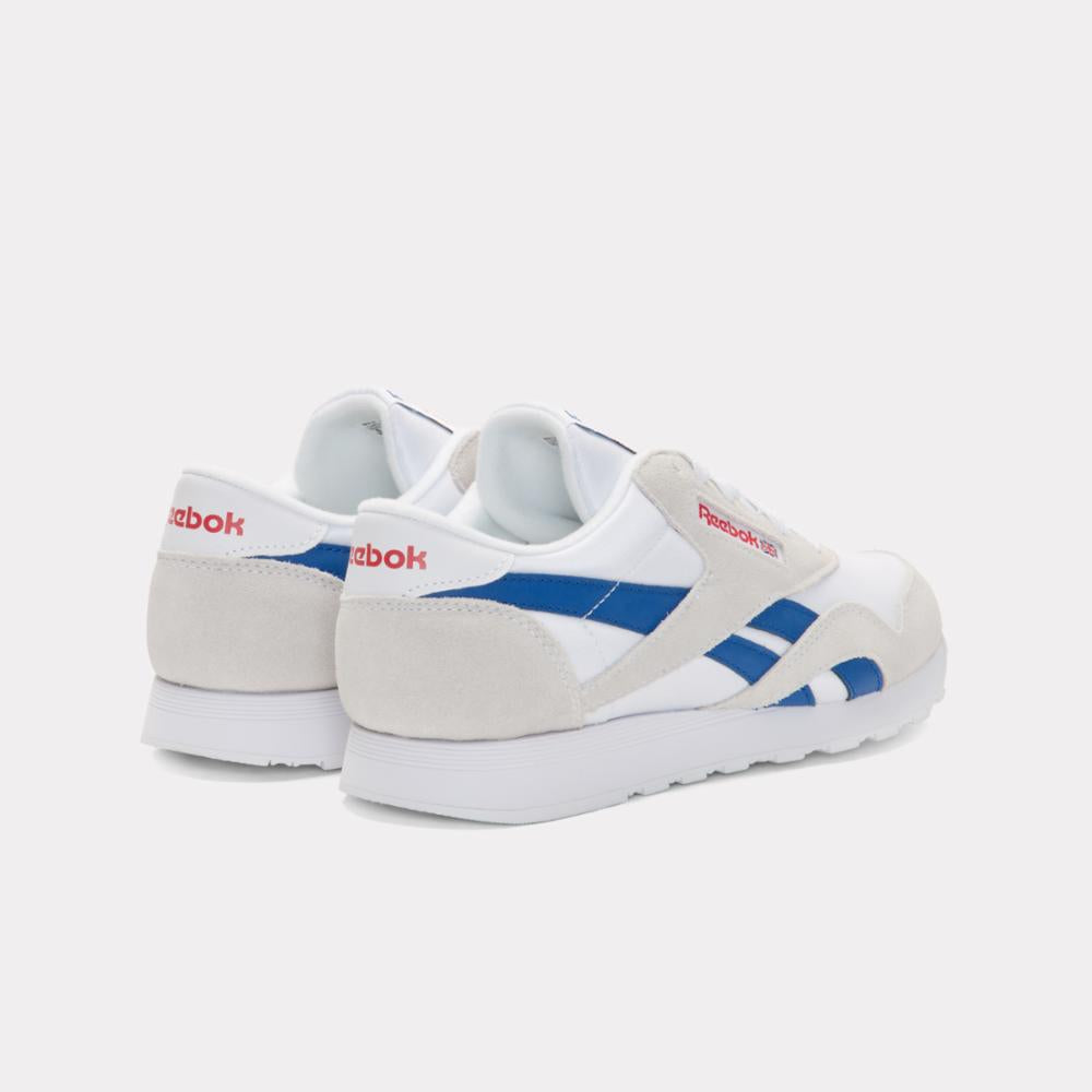 Reebok Footwear Men Classic Nylon Shoes WHITE/VECTOR BLUE/VECTOR RED