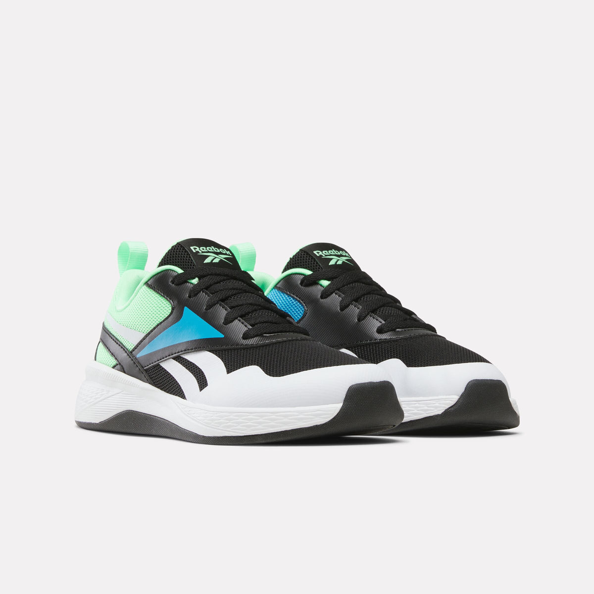 REEBOK FOOTWEAR KIDS Nano Play Shoes (Laces) - Pre-School BLACK/GREENGLOW/FUTURECYAN