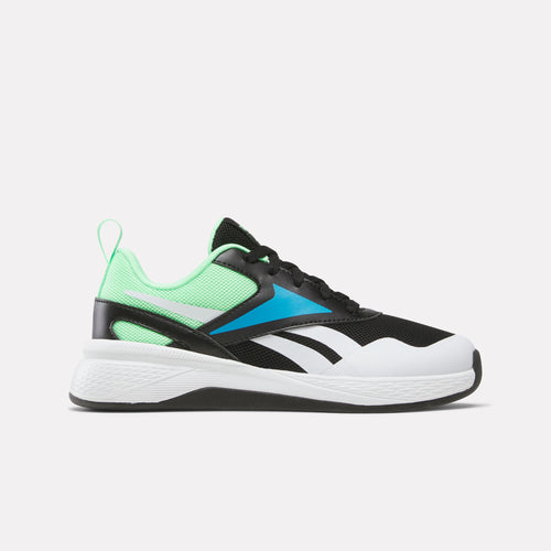 REEBOK FOOTWEAR KIDS Nano Play Shoes (Laces) - Pre-School BLACK/GREENGLOW/FUTURECYAN