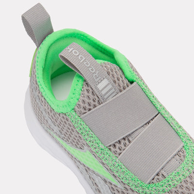 Reebok Footwear Kids Rush Runner Slip-On Shoes – Pre-School GREY2/SOLARLIME/SILVERMET