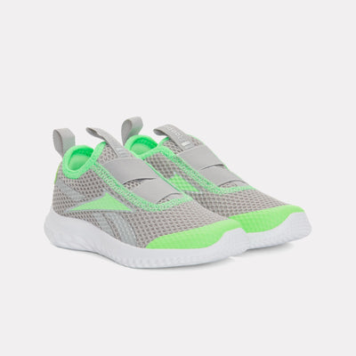 Reebok Footwear Kids Rush Runner Slip-On Shoes – Pre-School GREY2/SOLARLIME/SILVERMET