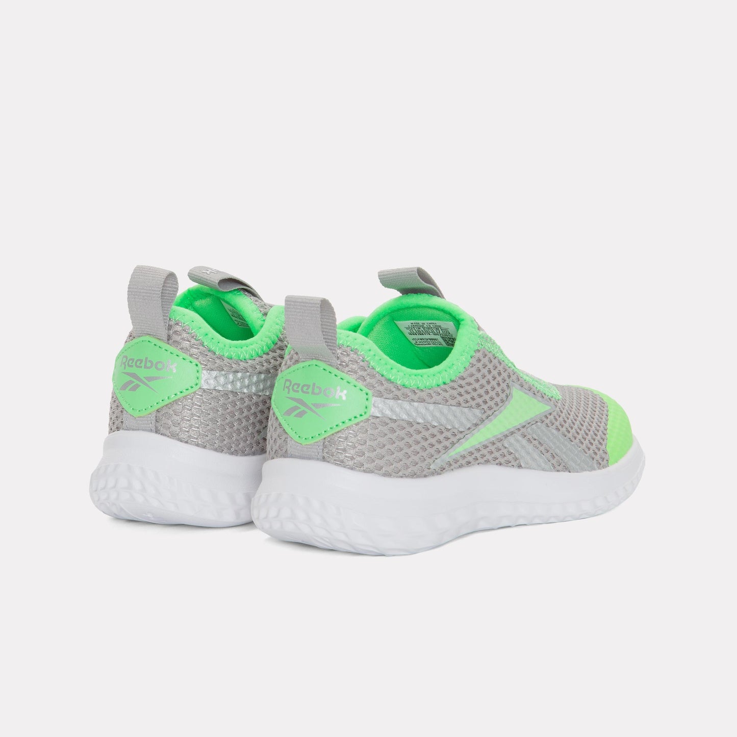 Reebok Footwear Kids Rush Runner Slip-On Shoes – Pre-School GREY2/SOLARLIME/SILVERMET