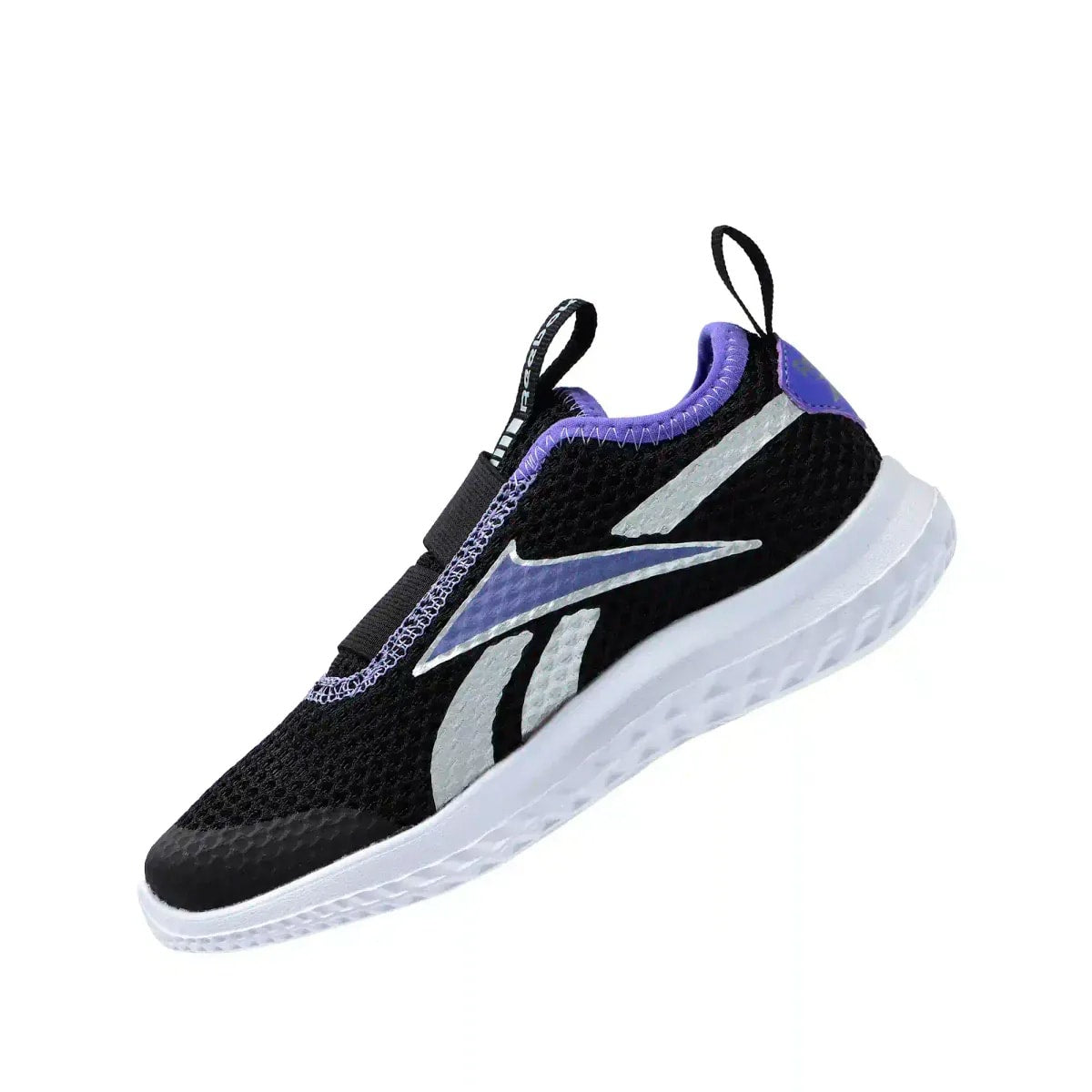 REEBOK FOOTWEAR KIDS Rush Runner Slip-On Shoes – Pre-School BLACK/SOLARPURPLE/SILVER
