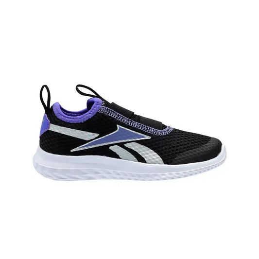 REEBOK FOOTWEAR KIDS Rush Runner Slip-On Shoes – Pre-School BLACK/SOLARPURPLE/SILVER