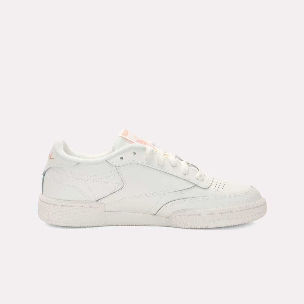 Reebok Footwear Women Club C 85 Shoes CHALK/ORANGE/PINK