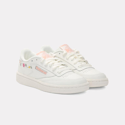 Reebok Footwear Women Club C 85 Shoes CHALK/ORANGE/PINK