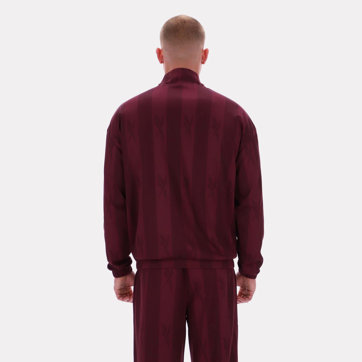 Reebok Apparel Men Retro Quarter-Zip Track Top BLACK CHERRY