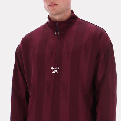 Reebok Apparel Men Retro Quarter-Zip Track Top BLACK CHERRY