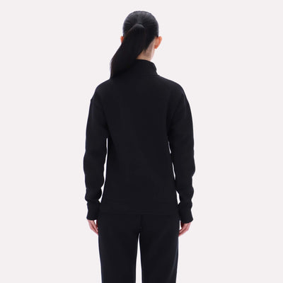 Reebok Apparel Women Oversized Scuba Quarter-Zip BLACK