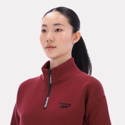 Reebok Apparel Women Scuba Quarter-Zip Pullover CLASSIC BURGUNDY