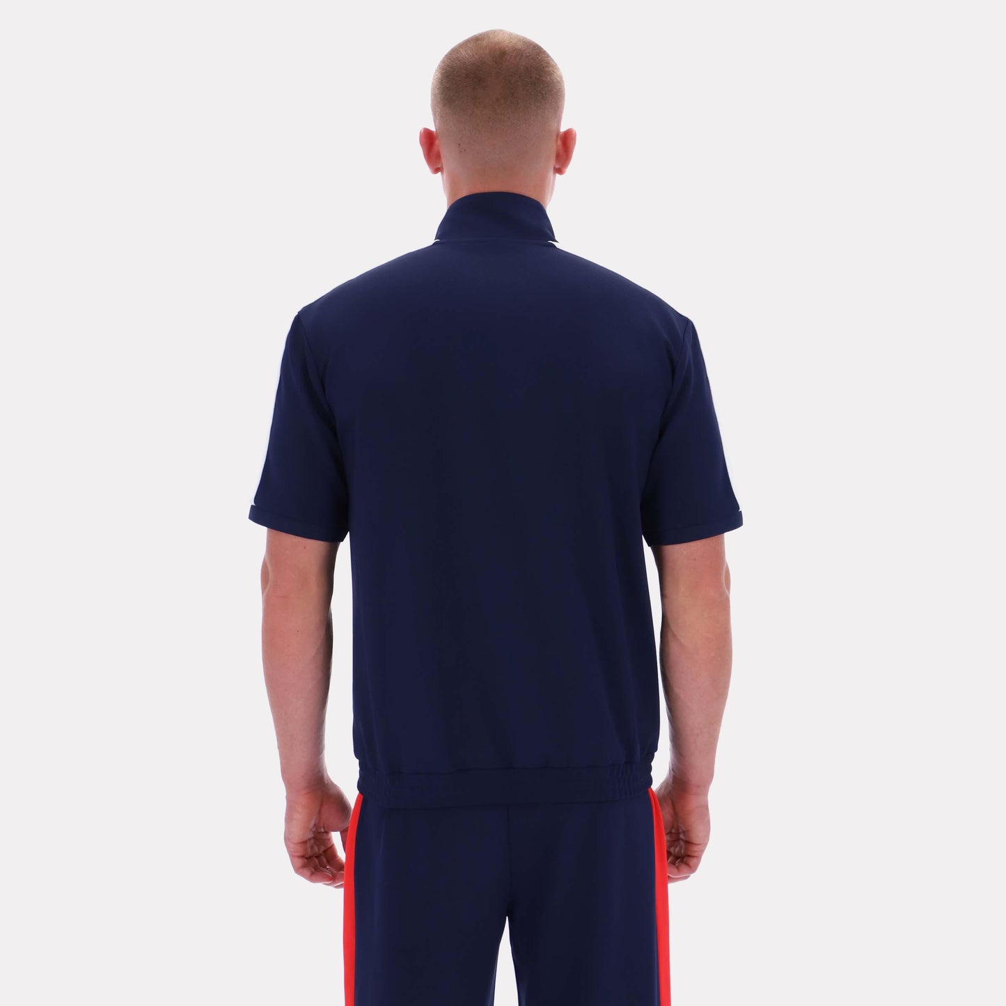 Reebok Apparel Men Short Sleeve Track Zip Shirt VECTOR NAVY