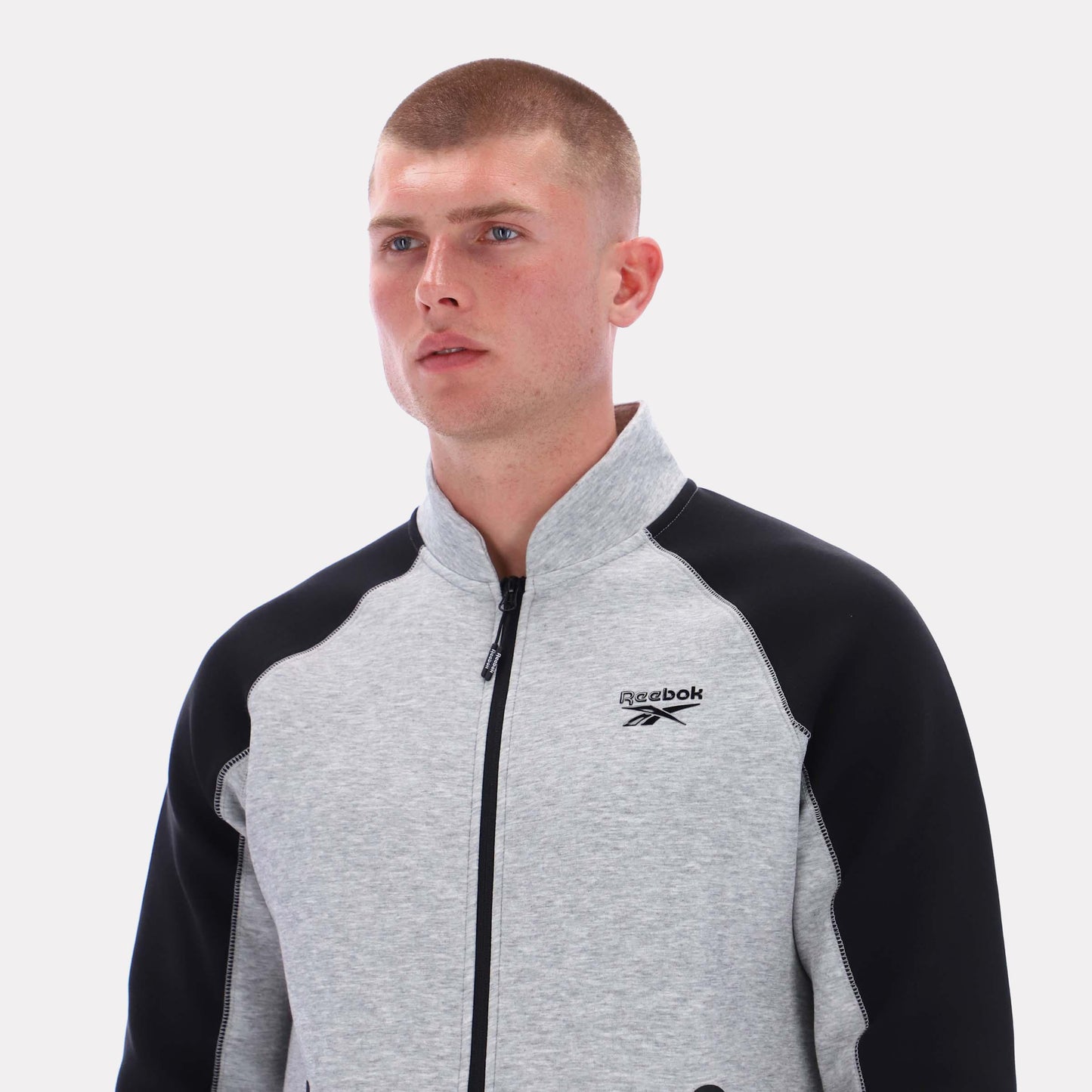 Reebok Apparel Men Performance Bomber Jacket GREY MARL/BLACK