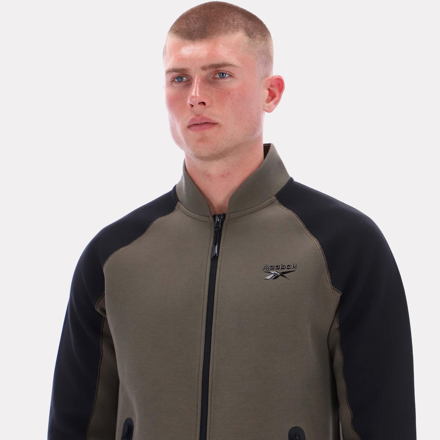 Reebok Apparel Men Performance Scuba Bomber Jacket ARMY GREEN/BLACK