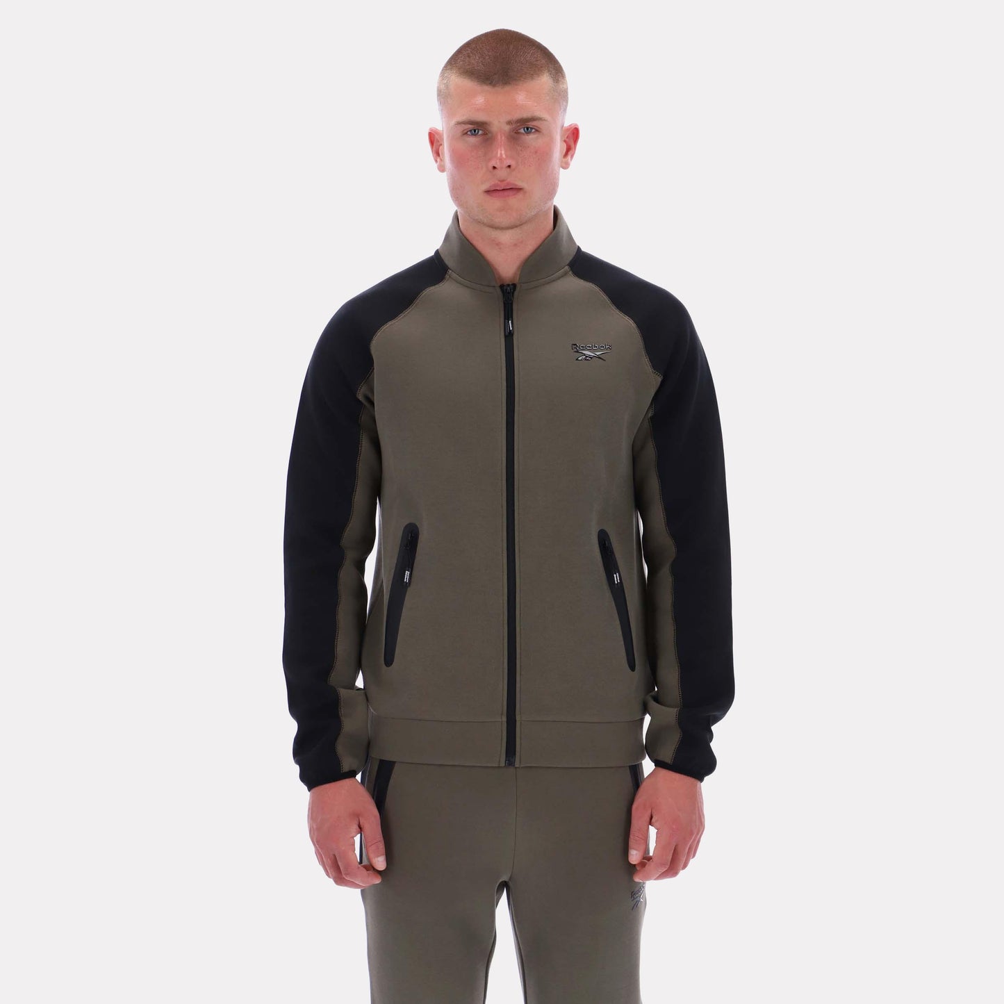 Reebok Apparel Men Performance Scuba Bomber Jacket ARMY GREEN/BLACK