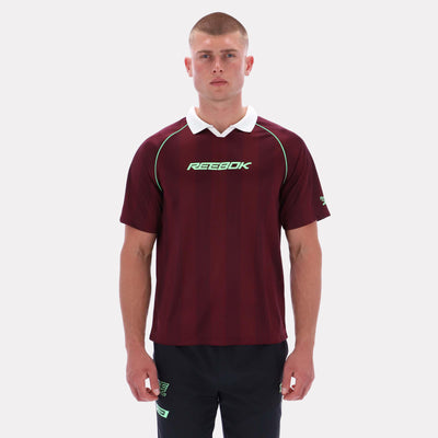 Reebok Apparel Men Retro Striped Polo Shirt BLACK CHERRY