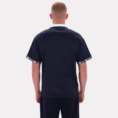 Reebok Apparel Men Reebok Monogram Graphic Jersey VECTOR NAVY AOP