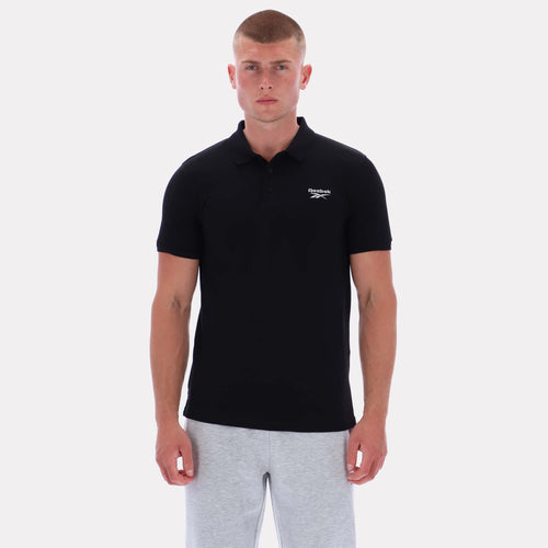 Reebok Apparel Men Classics Embroidered Polo Short Sleeve Shirt BLACK