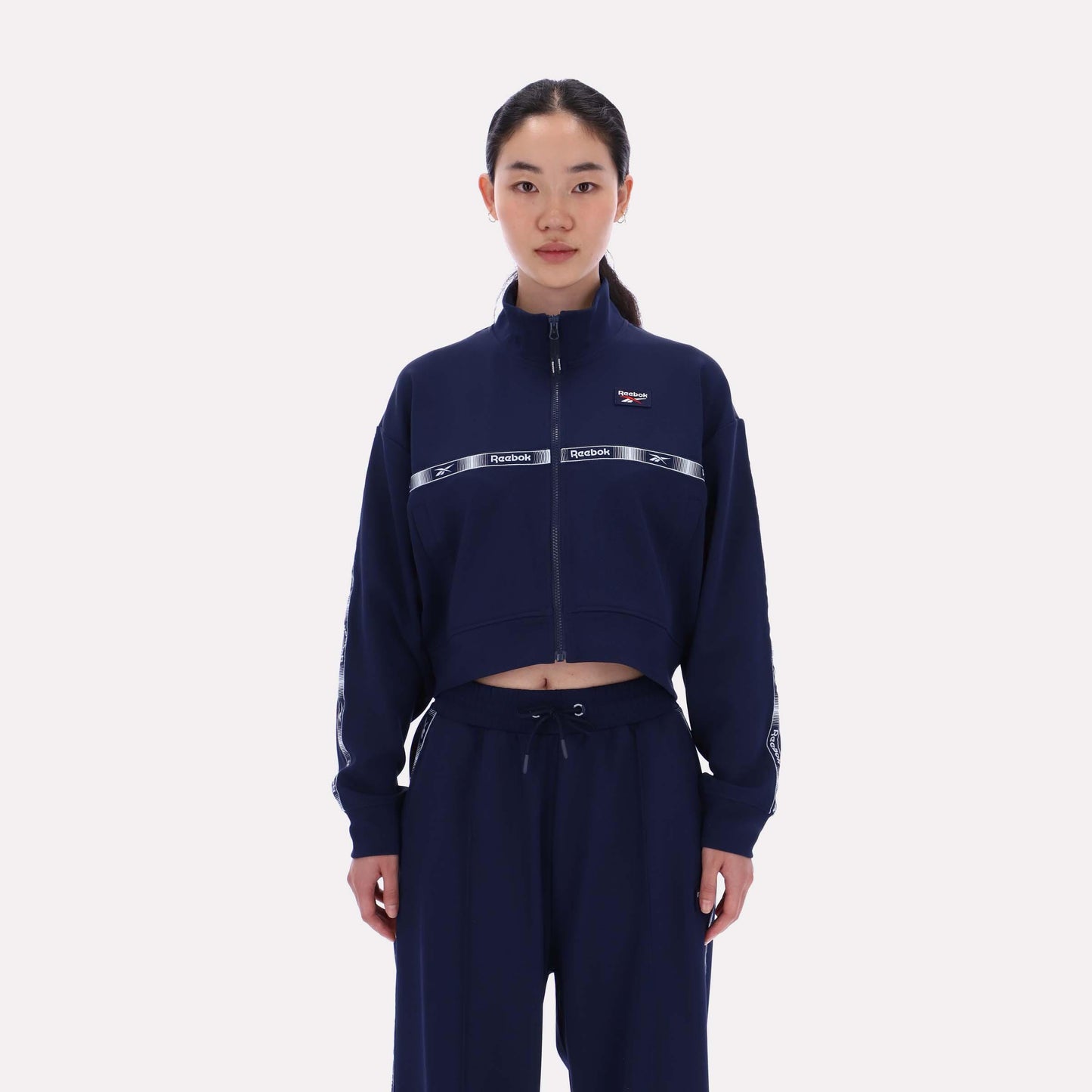 Reebok Apparel Women Cropped Vector Track Jacket VECTOR NAVY