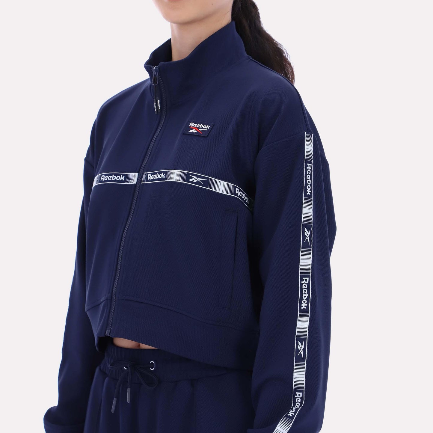 Reebok Apparel Women Cropped Vector Track Jacket VECTOR NAVY